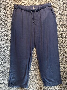 GAP Women’s Large Navy Linen Lightweight Casual Beachy Easy Pants
